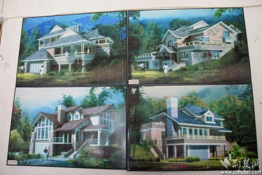 度假村内的别墅式酒店建成后的示意图